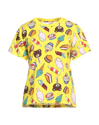 Moschino Swim Woman T-shirt Yellow Size S Cotton, Eco Polyester