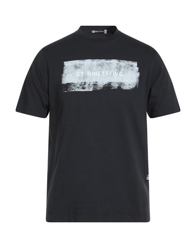 St-95 Man T-shirt Black Size S Organic Cotton In Black