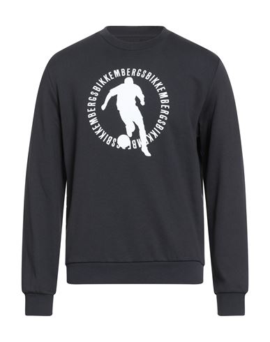 Bikkembergs Man Sweatshirt Midnight Blue Size M Cotton In Black