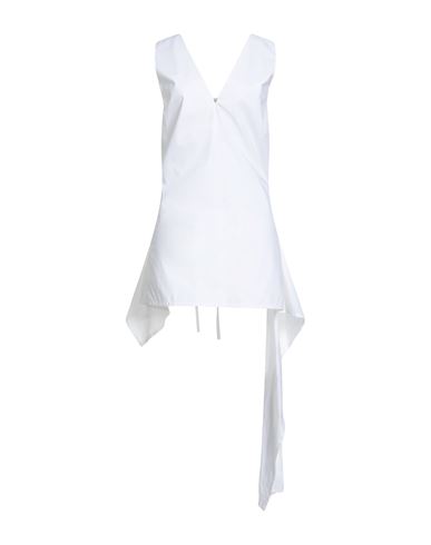 Plan C Woman Top White Size 6 Cotton In Yellow