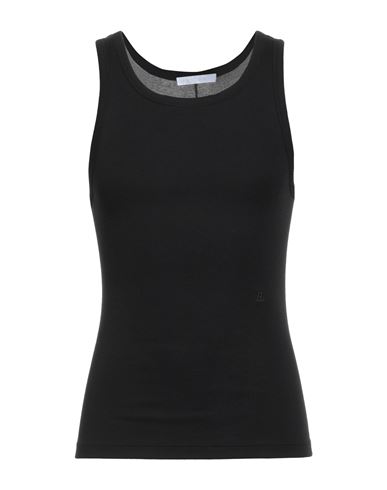 Helmut Lang Man Tank Top Black Size L Pima Cotton, Modal In Black