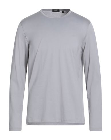 Theory Man T-shirt Grey Size M Cotton In Gray