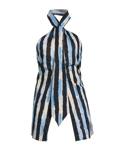 Pinko Woman Top Black Size L Cotton In Blue