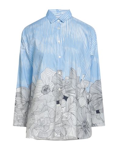 Rosso35 Woman Shirt Light Blue Size 8 Cotton In Multi