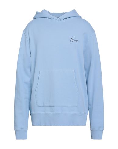 14bros Man Sweatshirt Sky Blue Size Xl Cotton, Polyester In Blue