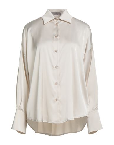 D Exterior D. Exterior Woman Shirt Cream Size M Polyester, Elastane In White