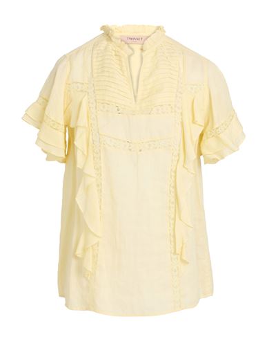 Twinset Woman Top Pastel Yellow Size 8 Ramie, Polyamide