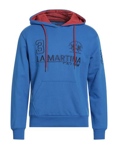La Martina Man Sweatshirt Bright Blue Size L Cotton