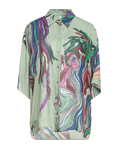 Indress Woman Shirt Sage Green Size 2 Organic Silk