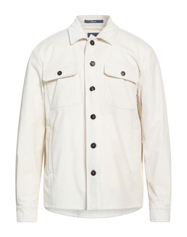 Drumohr Man Shirt Off White Size 42 Cotton, Elastane