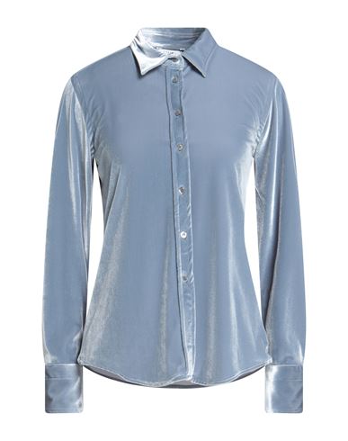 Caliban Woman Shirt Slate Blue Size 10 Polyester, Elastane In Black