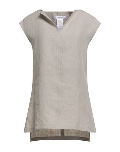 Max Mara Woman Top Beige Size 12 Linen In Brown