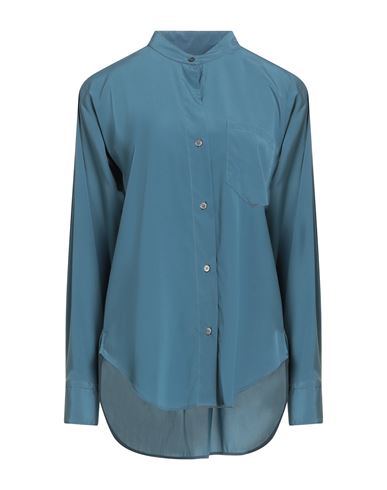 Robert Friedman Woman Shirt Pastel Blue Size M Silk, Elastane