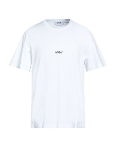 Msgm Man T-shirt White Size Xl Cotton In White
