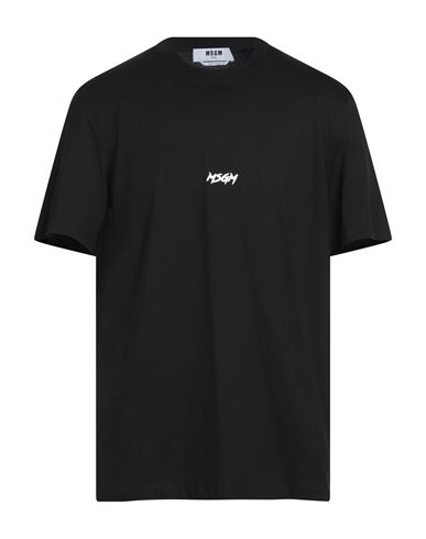 Msgm Man T-shirt Black Size L Cotton In Black