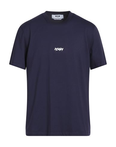 Msgm Man T-shirt Dark Purple Size L Cotton In Purple