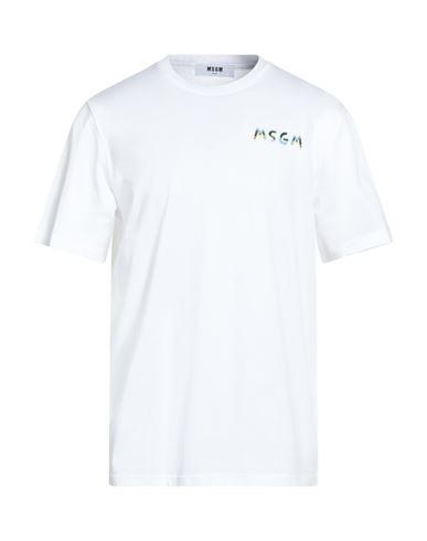 Msgm Man T-shirt White Size L Cotton In White