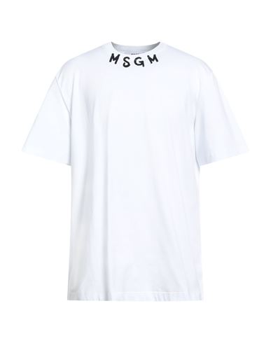 Msgm Man T-shirt White Size Xl Cotton