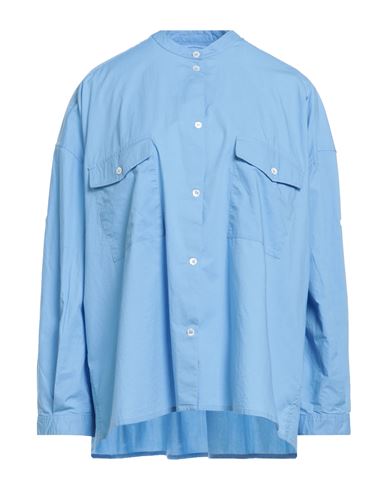Bellerose Woman Shirt Azure Size M Cotton In Blue