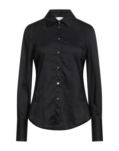 Robert Friedman Woman Shirt Black Size L Cotton, Polyamide, Elastane In Blue