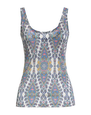 Etro Woman Top Azure Size 6 Viscose In Multi