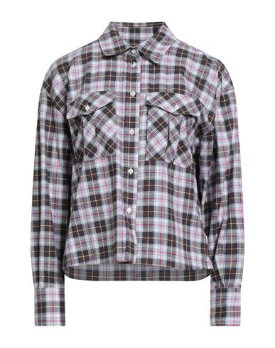 Robert Friedman Woman Shirt Dark Brown Size M Cotton In Blue