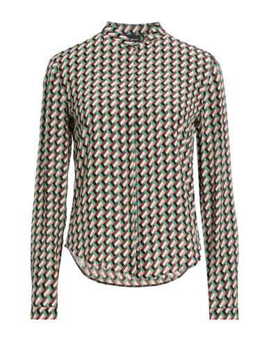 Aspesi Woman Shirt Brown Size 2 Silk In Multi