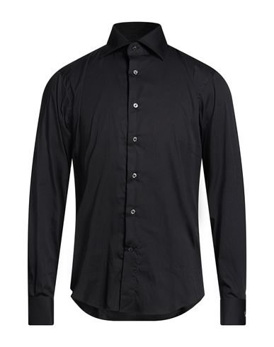 Brian Dales Man Shirt Black Size 16 ½ Cotton, Polyamide, Elastane
