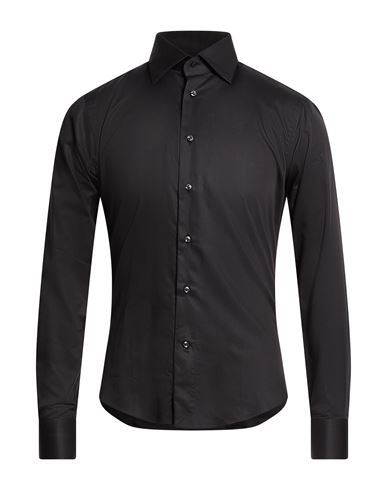 Brian Dales Man Shirt Dark Brown Size 17 ½ Cotton In Black