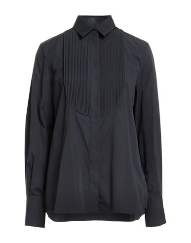 Caliban Woman Shirt Midnight Blue Size 8 Cotton In Black