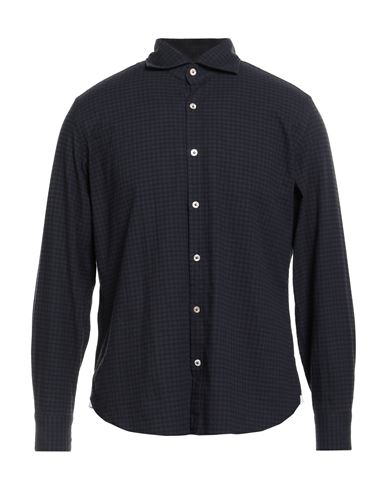 Giannetto Portofino Man Shirt Navy Size 16 ½ Cotton In Black