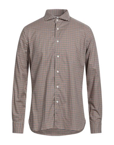 Agho Man Shirt Brown Size 16 Cotton