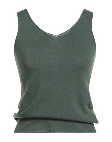N.o.w. Andrea Rosati Cashmere N. O.w. Andrea Rosati Cashmere Woman Top Green Size Xl Wool, Viscose, Cashmere, Nylon