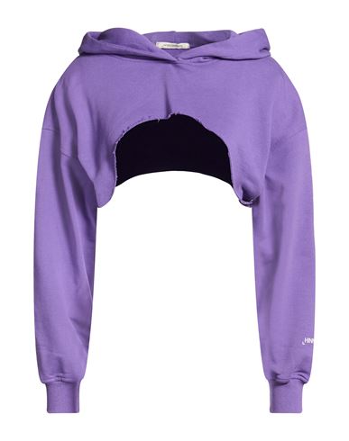 Hinnominate Woman Sweatshirt Purple Size S Cotton, Elastane