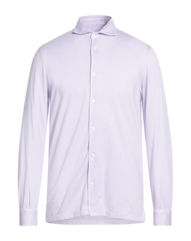 Fedeli Man Shirt Lilac Size 38 Organic Cotton In White