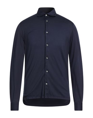 Fedeli Man Shirt Midnight Blue Size 38 Organic Cotton