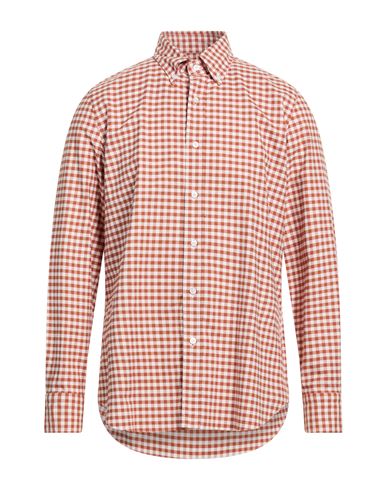 Finamore 1925 Man Shirt Brown Size 17 ½ Cotton In Red