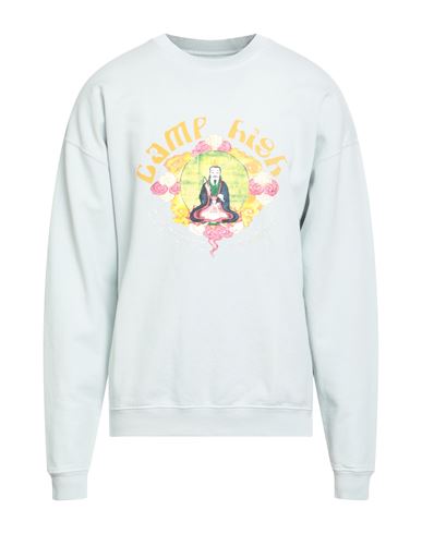 Camp High Man Sweatshirt Sky Blue Size L Cotton In Blue