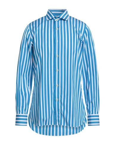 Finamore 1925 Man Shirt Azure Size L Cotton In Blue