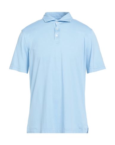 Fedeli Man Polo Shirt Sky Blue Size 50 Organic Cotton