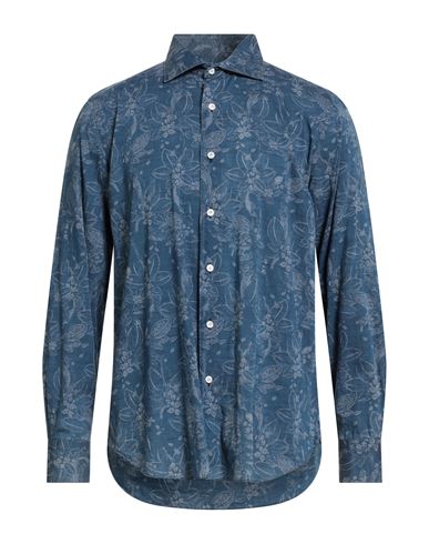 Finamore 1925 Man Shirt Slate Blue Size 17 ½ Cotton