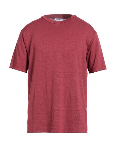 Wool & Co Man T-shirt Brick Size Xxl Linen, Elastane In Red