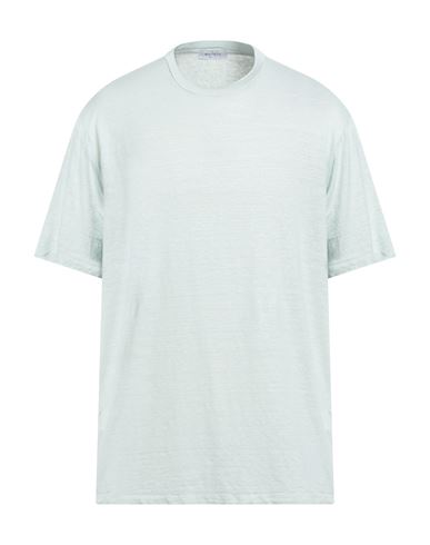 Wool & Co Man T-shirt Sky Blue Size Xxl Linen, Elastane In White