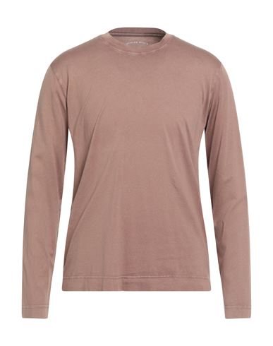 Fedeli Man T-shirt Light Brown Size 40 Cotton In Neutral