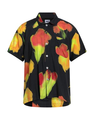 Obey Man Shirt Black Size Xl Viscose