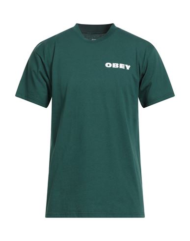 Obey Man T-shirt Dark Green Size Xl Cotton