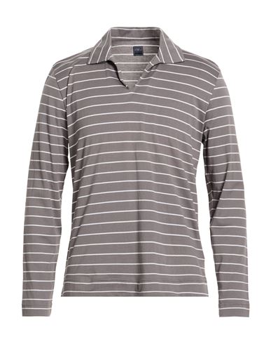 Fedeli Man Polo Shirt Grey Size 42 Cotton In Gray