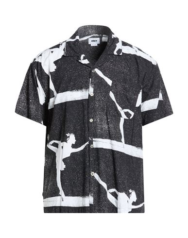 Obey Man Shirt Black Size Xl Viscose