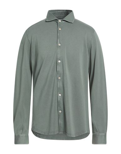 Fedeli Man Shirt Military Green Size 46 Cotton