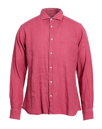Fedeli Man Shirt Garnet Size 15 ¾ Linen In Red